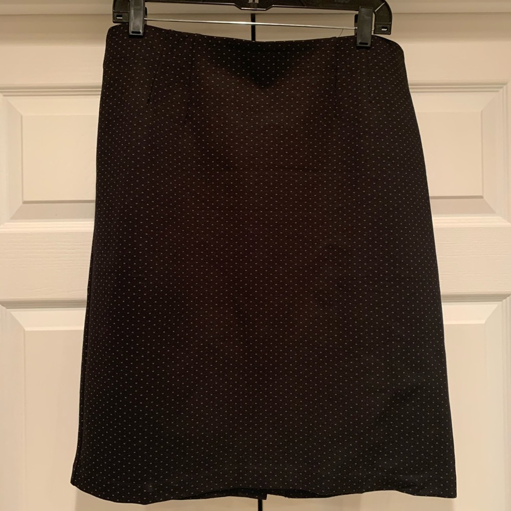 Magaschoni Patterned Black Midi Skirt